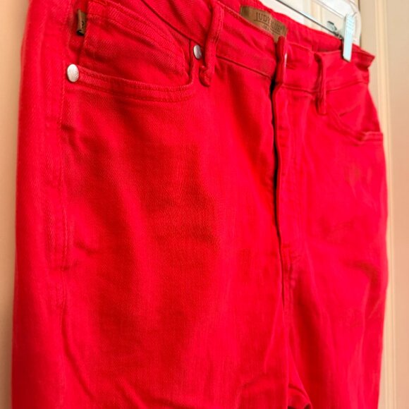 Judy Blue Red Skinny Jeans Size 13/31 - Picture 4 of 12